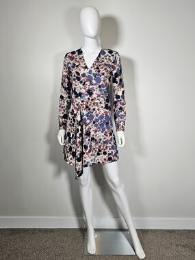 W118 by Walter Baker NWT Cream Blue Orange Red Dot Longsleeve Dress Sz 0